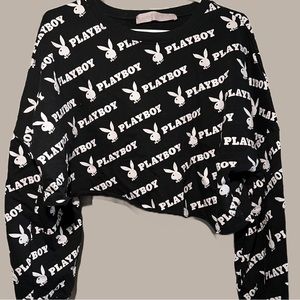 MISSGUIDED x PLAYBOY CROPPED HOODIE SIZE LARGE